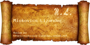Miokovics Lizander névjegykártya